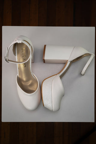 Barbara marfil- Taco 10cm- Zapato Novia